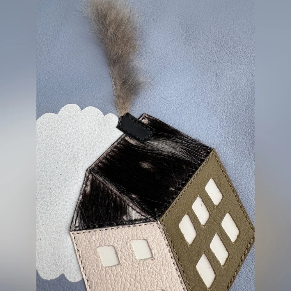 Min & Mon flying house clutch clouds leather New York designer purse bag